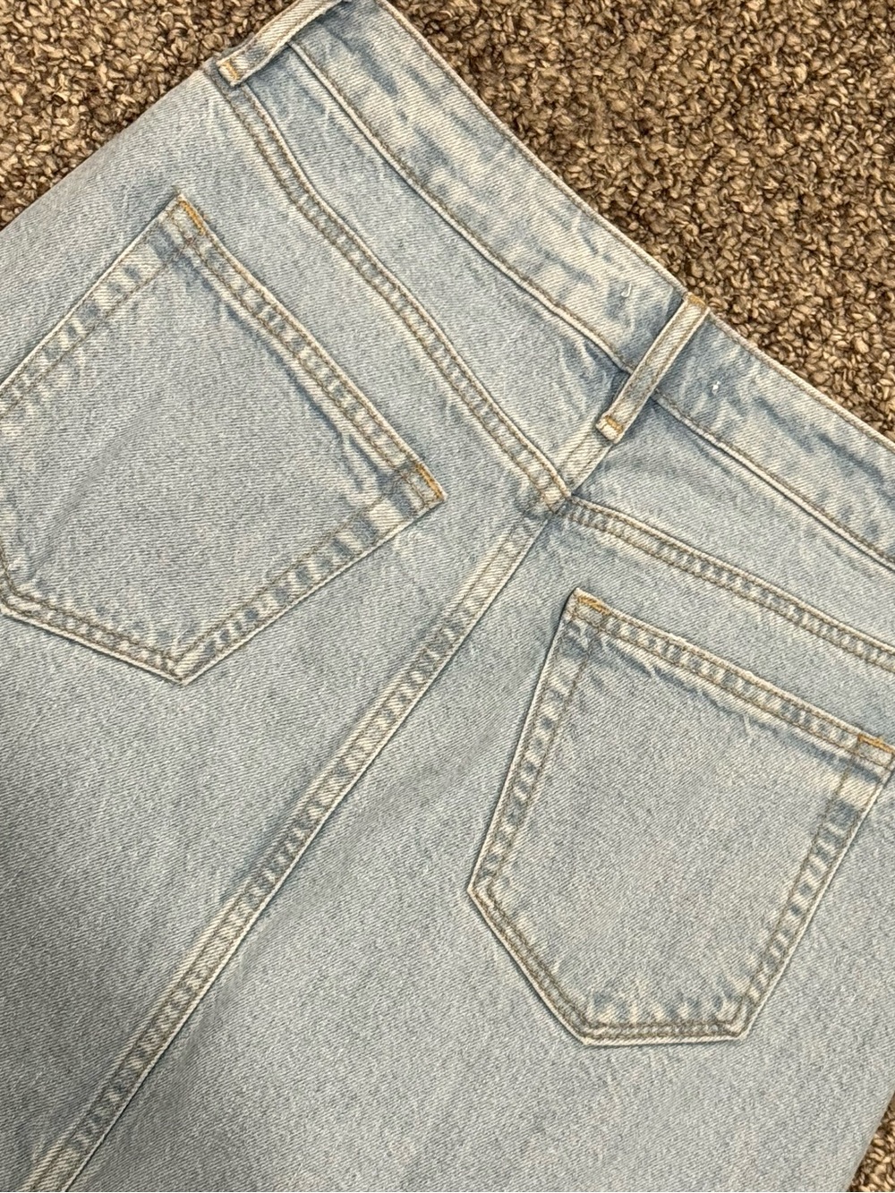 LOFT Light Wash High-Rise Denim Maxi Skirt with Front Slit - Picture 6 of 6
